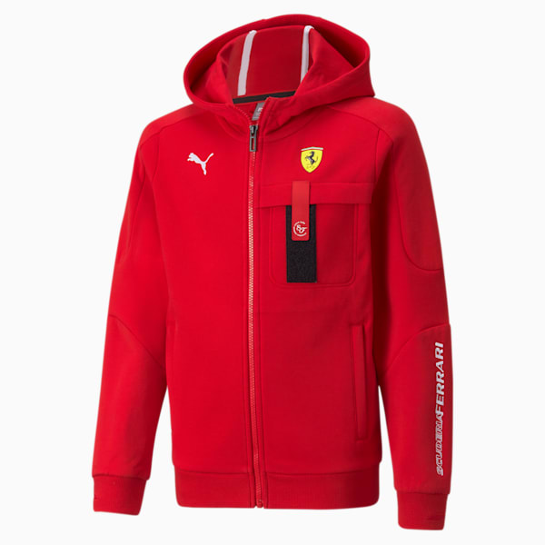 Ferrari Race Hooded Kid's Sweat Jacket, Rosso Corsa, extralarge-IND