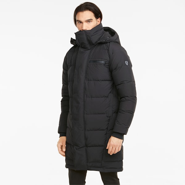 Ferrari Style Men's Regular Fit Down Jacket, Puma Black, extralarge-IND