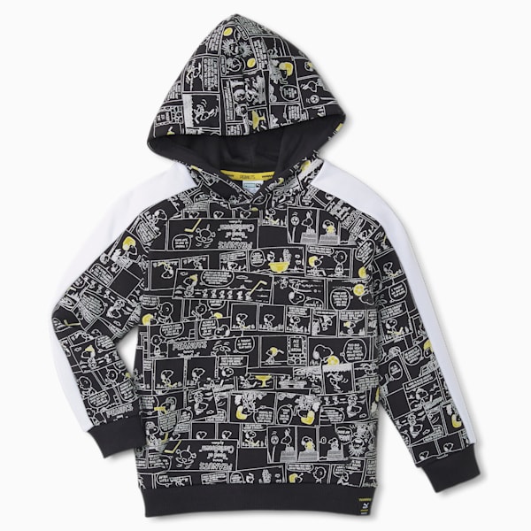 PUMA x PEANUTS Printed Kids' T7 Hoodie, Puma Black, extralarge