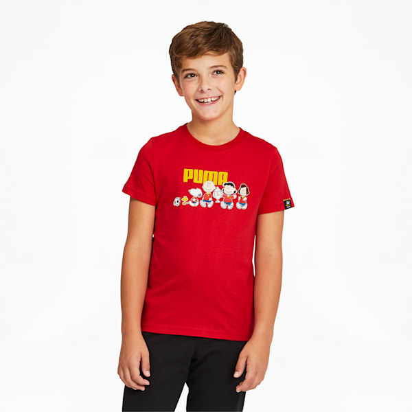 PUMA x PEANUTS Kids' Tee, Urban Red, extralarge