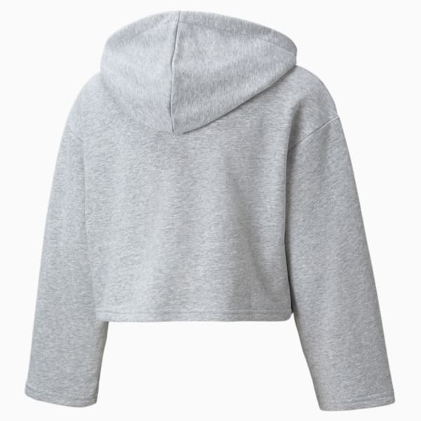 GRL Cropped Kids' Hoodie, Light Gray Heather, extralarge