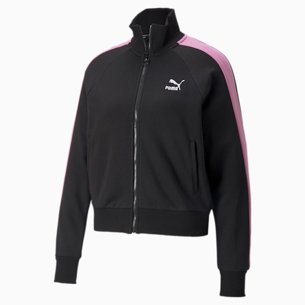 Iconic T7 Women's Track Jacket, Puma Black-Opera Mauve, extralarge