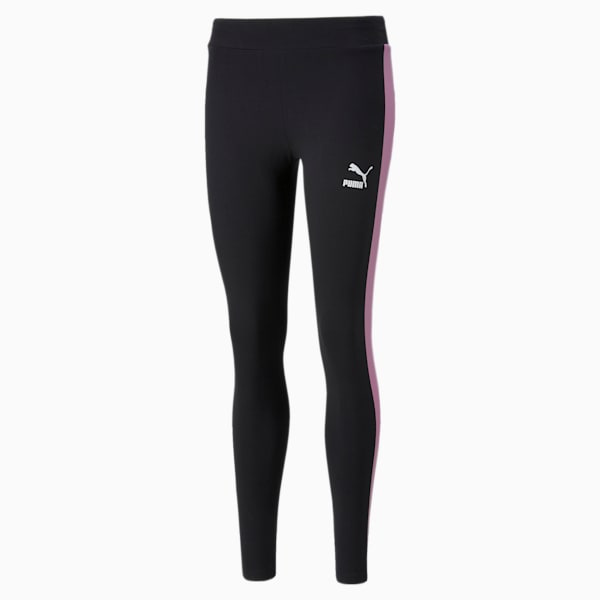 Iconic T7 Women's Leggings, Puma Black-Opera Mauve, extralarge