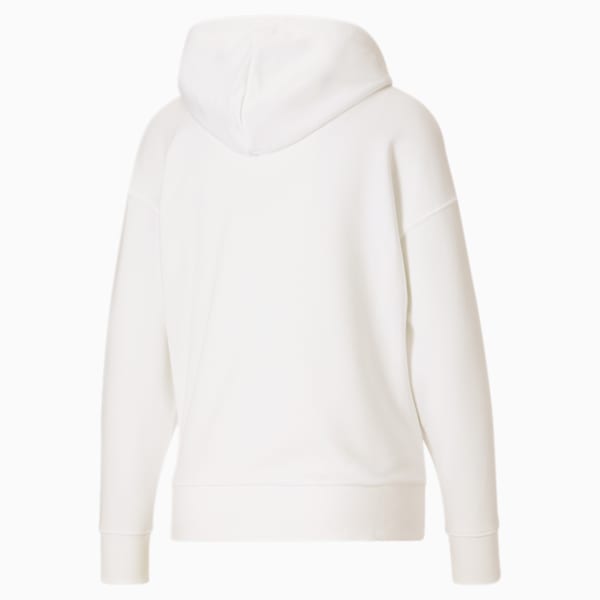 Classics Women's Logo Hoodie, Puma White-Puma Black, extralarge