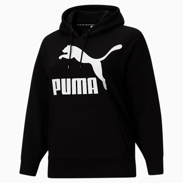 Sudadera con capucha y logo Classics para mujer, Puma Black, extralarge