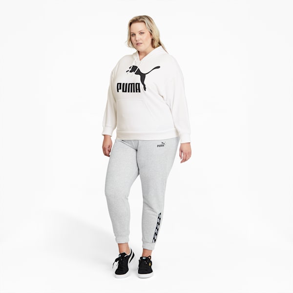 Classics Women's Logo Hoodie PL, Puma White-Puma Black, extralarge