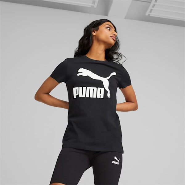 Camiseta Classics con logotipo para mujer, Puma Black, extralarge