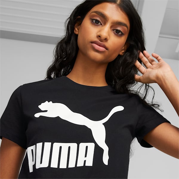 Camiseta Classics con logotipo para mujer, Puma Black, extralarge