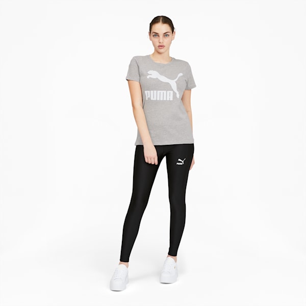 Camiseta Classics con logotipo para mujer, Light Gray Heather-Puma White