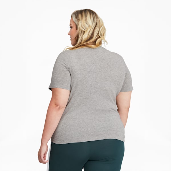 Classics Women's Logo Tee PL, Light Gray Heather-Puma White, extralarge