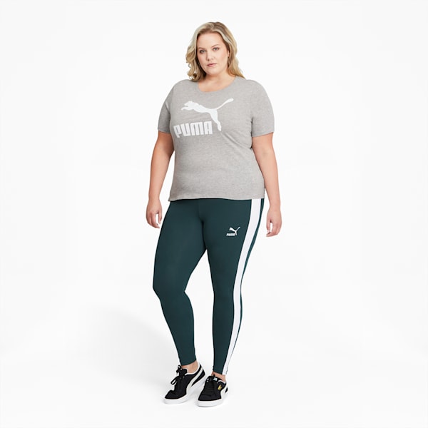 Classics Women's Logo Tee PL, Light Gray Heather-Puma White, extralarge