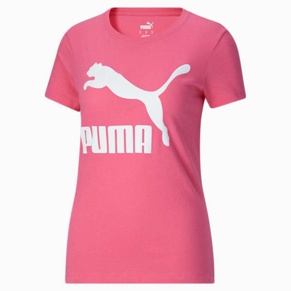 Camiseta Classics con logotipo para mujer, Sunset Pink-Silver