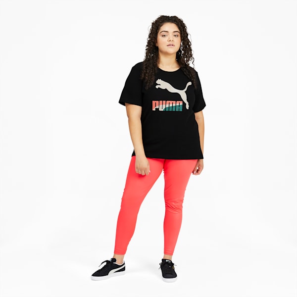 Classics Women's Logo Tee PL, Puma Black-Multi, extralarge