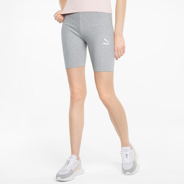 Classics Women's Bike Shorts, Light Gray Heather-Puma White, extralarge