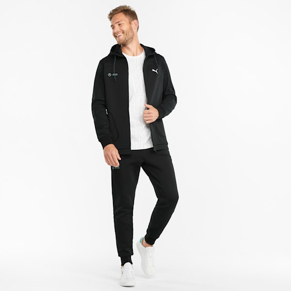 Mercedes F1 Men's Regular Fit Hooded Sweat Jacket, Puma Black, extralarge-IND