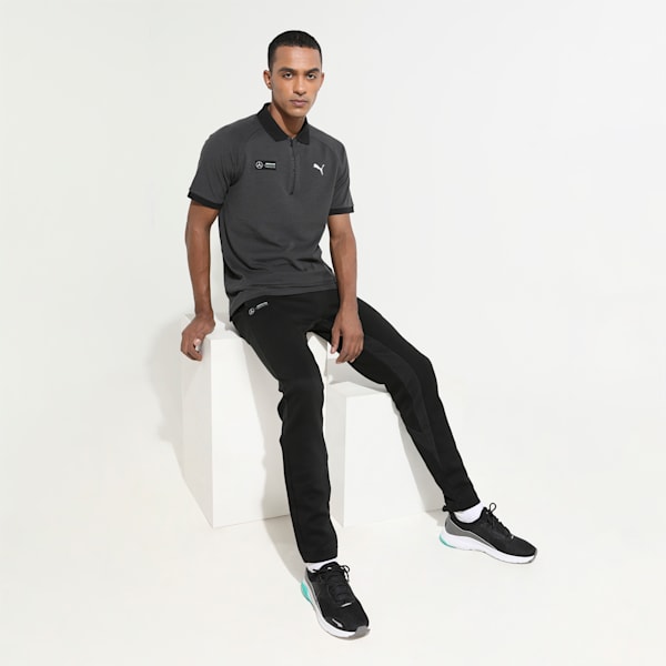 Mercedes F1 2-Tone Men's Regular Fit Polo, Puma Black, extralarge-IND