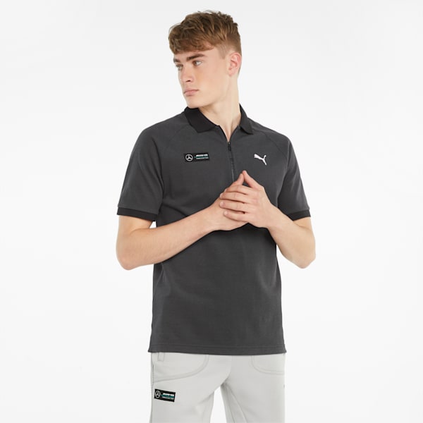 Mercedes F1 2-Tone Men's Regular Fit Polo, Puma Black, extralarge-IND