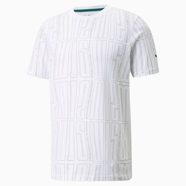 Mercedes F1 AOP Logo Men's Regular Fit T-Shirt, Puma White, extralarge-IND