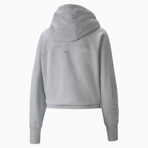 Mercedes AMG Petronas F1 Women's Regular Fit Hooded Sweat Jacket, Mercedes Team Silver, extralarge-IND