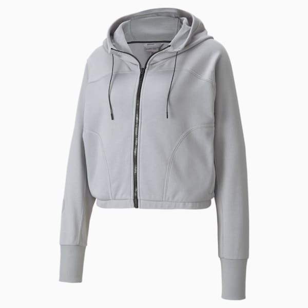 Mercedes AMG Petronas F1 Women's Regular Fit Hooded Sweat Jacket, Mercedes Team Silver, extralarge-IND
