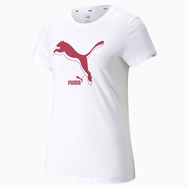 PUMA POWER Logo Women's Regular Fit T-Shirt, Puma White, extralarge-AUS