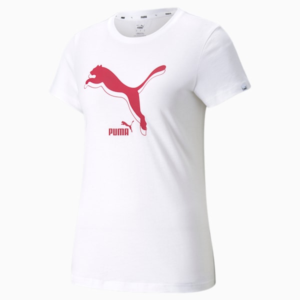PUMA POWER Logo Women's Regular Fit T-Shirt, Puma White, extralarge-IND