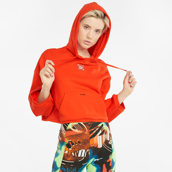 RE.GEN Cropped Women's Hoodie, Grenadine, extralarge