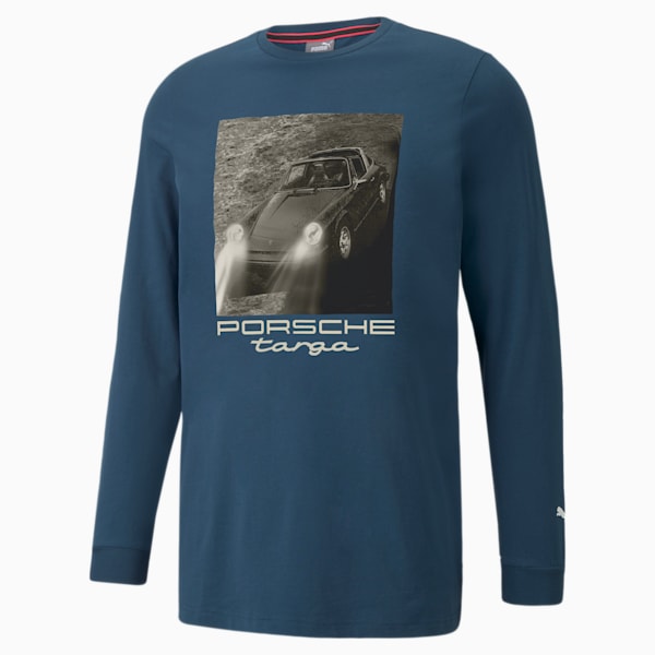 Porsche Legacy Statement Long Sleeve Men's Tee, Intense Blue