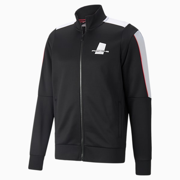 Porsche Legacy T7 Motorsport Men's Regular Fit Track Jacket, Puma Black, extralarge-IND