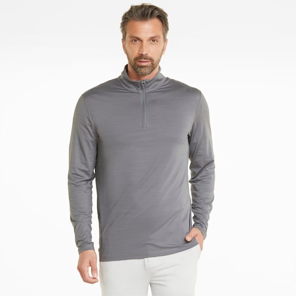 CLOUDSPUN GRYLBL Golf 1/4 Zip, QUIET SHADE Heather, extralarge