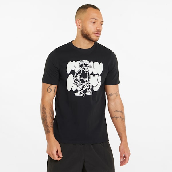 メンズ バスケットボール QUALIFIER 半袖 Tシャツ, Cotton Black, extralarge-JPN