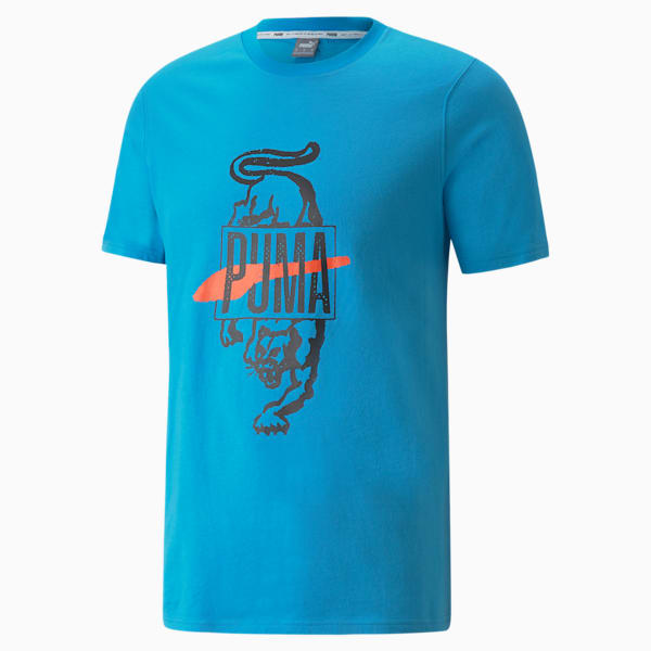 Qualifier Men's Basketball Short Sleeve Tee, Bleu Azur, extralarge