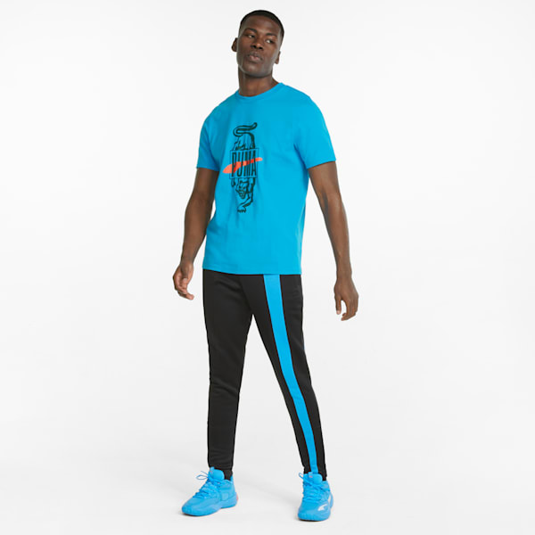 Qualifier Men's Basketball Short Sleeve Tee, Bleu Azur, extralarge