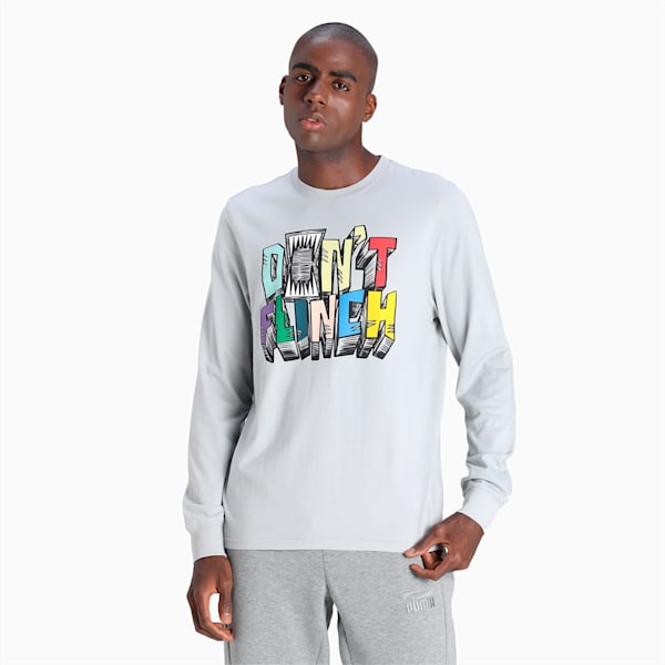 Scouted Long Sleeve Men's Regular Fit Basketball T-Shirt, High Rise, extralarge-IND