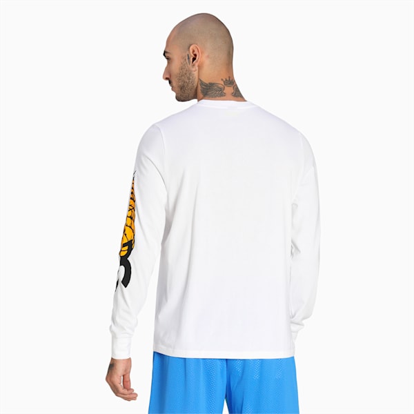 Playera de basketball de manga larga para hombre 4th Quarter, Puma White, extralarge