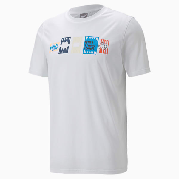 All Tournament Men's Basketball Tee, Puma White-Sailing Blue, extralarge