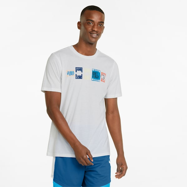 All Tournament Men's Basketball Tee, Puma White-Sailing Blue, extralarge