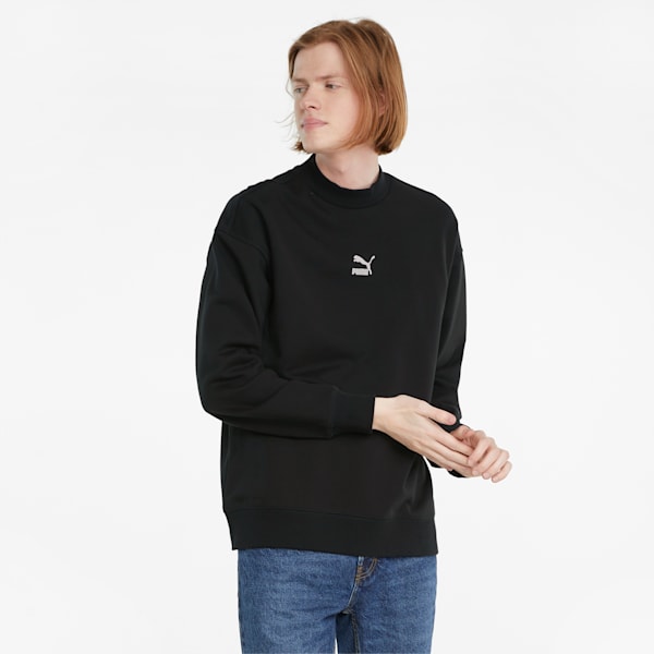 Classics High Neck Regular Fit Men's Loose Sweatshirt, Puma Black, extralarge-IND