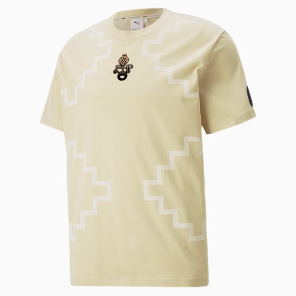 White and gold puma t shirt 2025