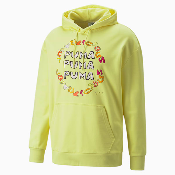 PUMA x BRITTO Relaxed Fit Knitted Unisex Regular Fit  Hoodie, Limelight, extralarge-IND