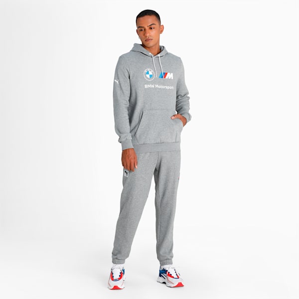 BMW M Motorsport Essential Regular Fit Men's Fleece Hoodie, Medium Gray Heather, extralarge-IND