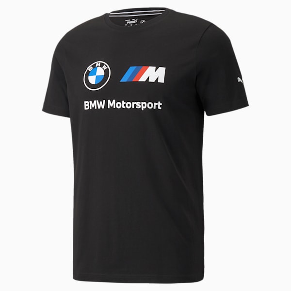 BMW M Motorsport Essential Logo Regular Fit Men's T-Shirt, Puma Black, extralarge-IND