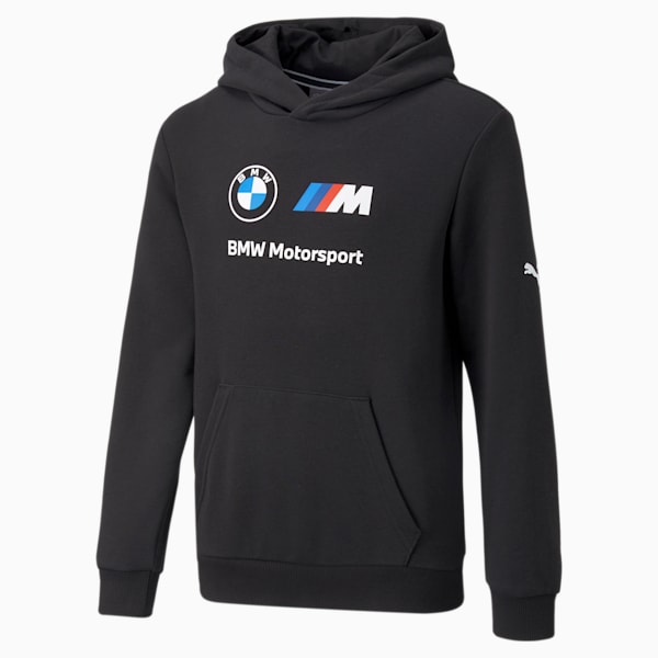 BMW M Motorsport Essentials Logo Kids' Hoodie, Puma Black, extralarge