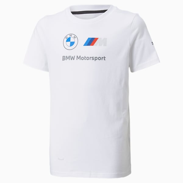 BMW M Motorsport Essentials Logo Youth Tee, Puma White