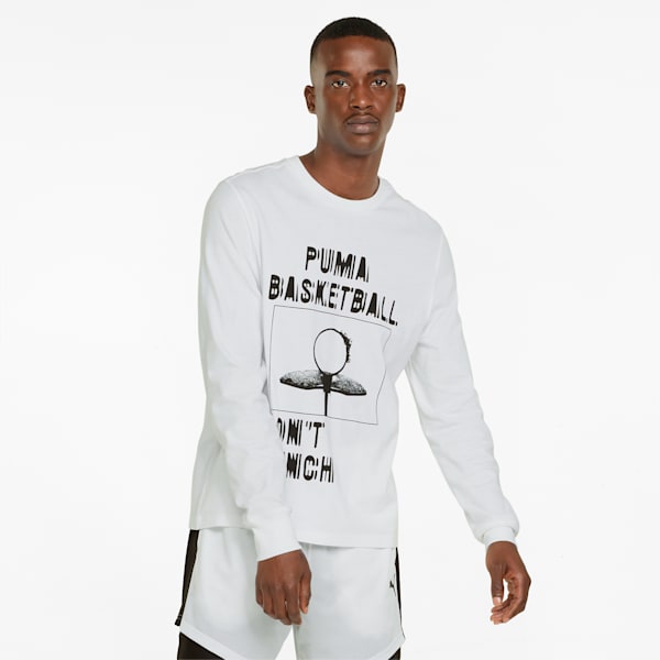 メンズ バスケットボール TIMEOUT 長袖 Tシャツ, Puma White