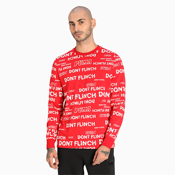 Backboard Long Sleeves Men's Basketball T-Shirt, Urban Red, extralarge-IND