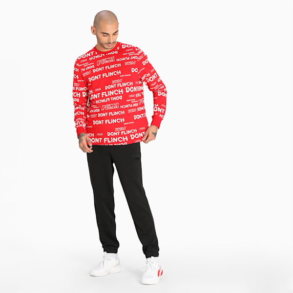 Backboard Long Sleeves Men's Basketball T-Shirt, Urban Red, extralarge-IND