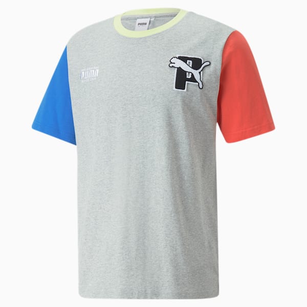 PUMA x PUMA Unisex Regular Fit  T-Shirt, Light Gray Heather, extralarge-IND