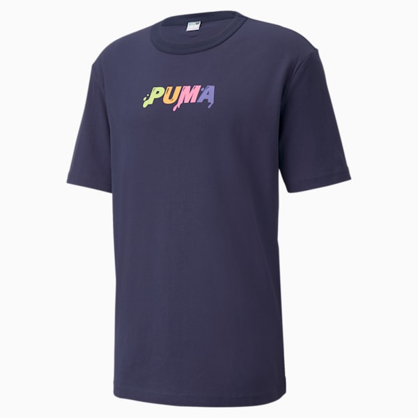 Downtown Logo Relaxed Firt Men's T-Shirt, Peacoat, extralarge-IND