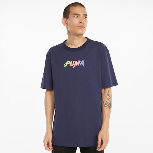 Downtown Logo Relaxed Firt Men's T-Shirt, Peacoat, extralarge-IND